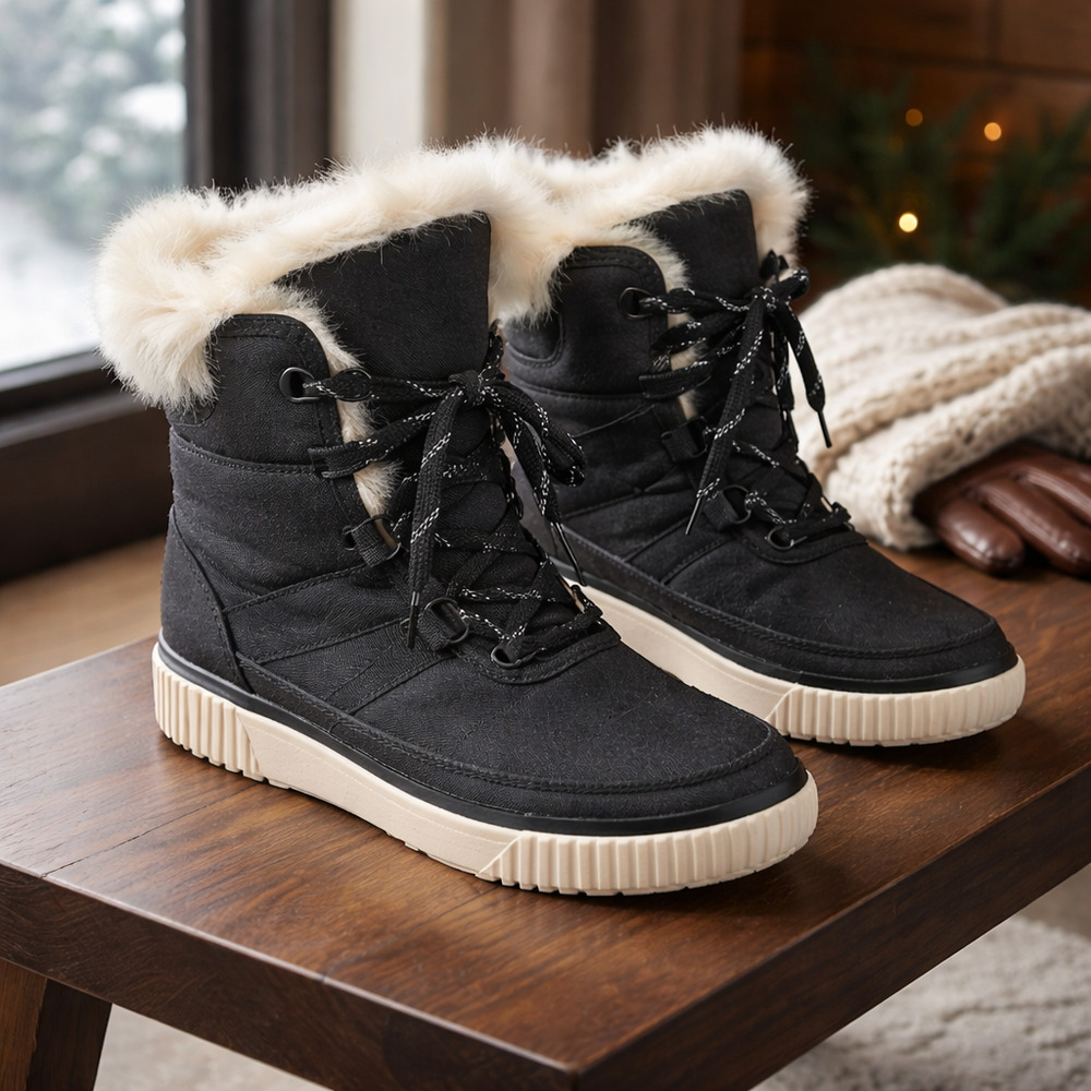 NWOB Bamboo Online-09 Lace Up Ankle-High Winter Sneaker Platform Boots Size 7.5
